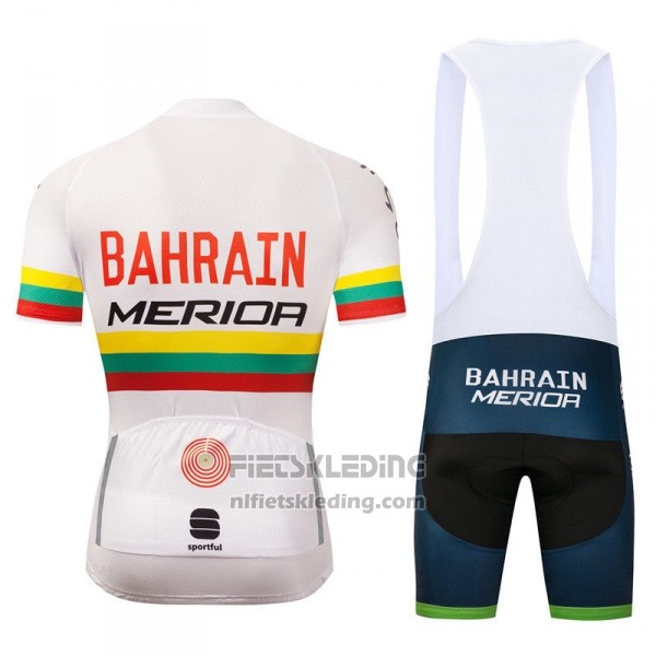 2018 Fietskleding Bahrain Merida Kampioen Litouwen Korte Mouwen en Koersbroek